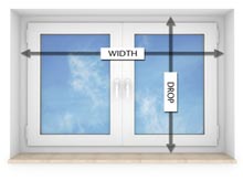 measure for roller window-inside